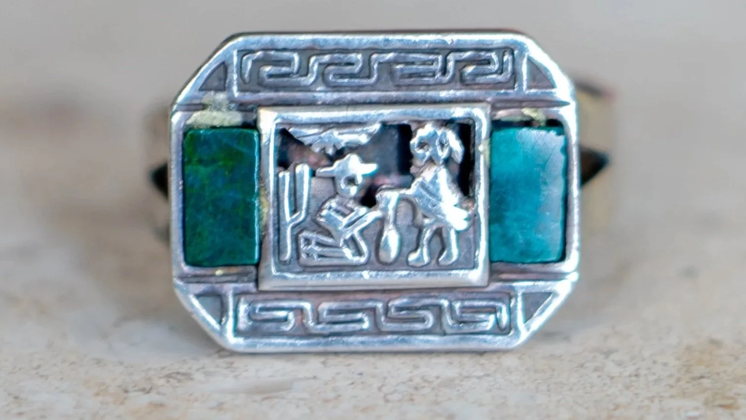 1950s Mexico Souvenir Biker Ring Size-10