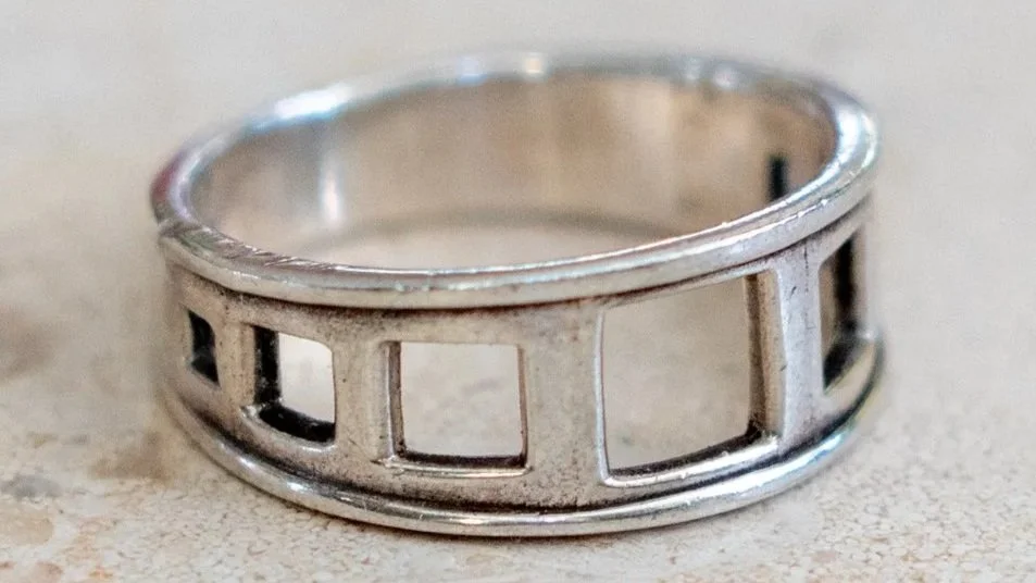 Solid Sterling Negative Space Band Size-11
