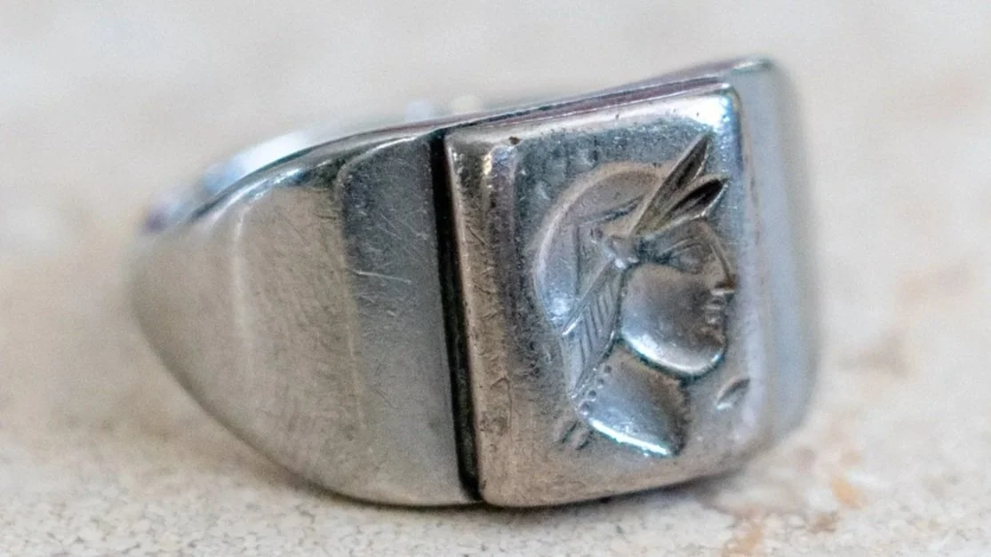 Mid Century Chromed Centurion Ring Size-11