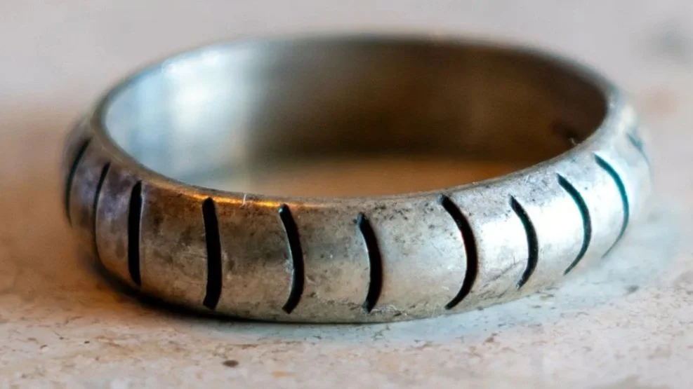 Scalloped Sterling Silver Band Mexico Made Size-12