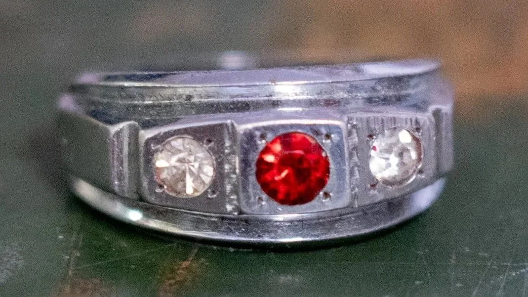 Art Deco 1950s Novelty Faux Ruby Ring Size-10