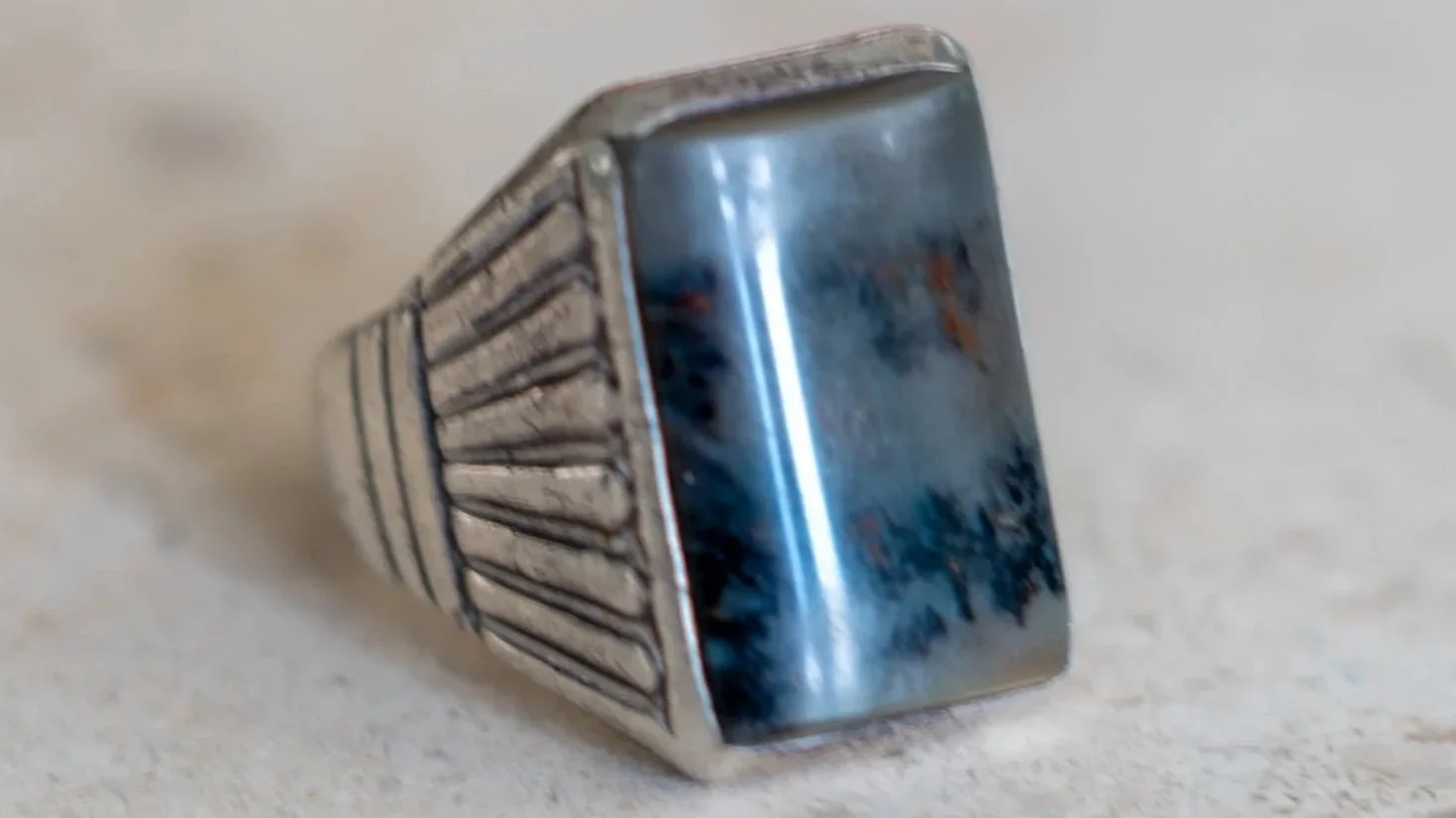 Old Style Trading Post Petrified Wood Ring Size-10