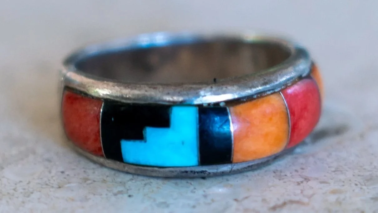 Zuni Inlay Band Ring Size-6