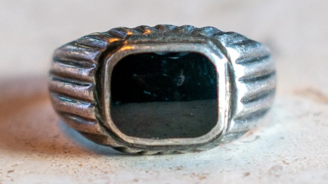 Art Deco Styled Onyx Duster Ring Size-7