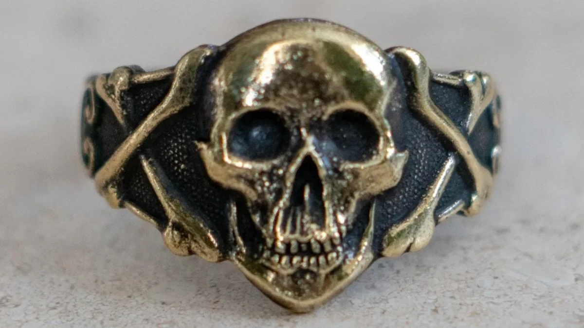 1960s Smiling Skull Novelty Ring Size-13