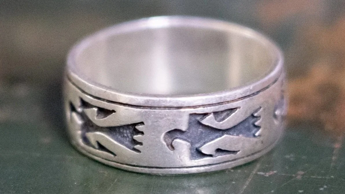 1970s Thunderbird Band Trading Post Ring Size-10