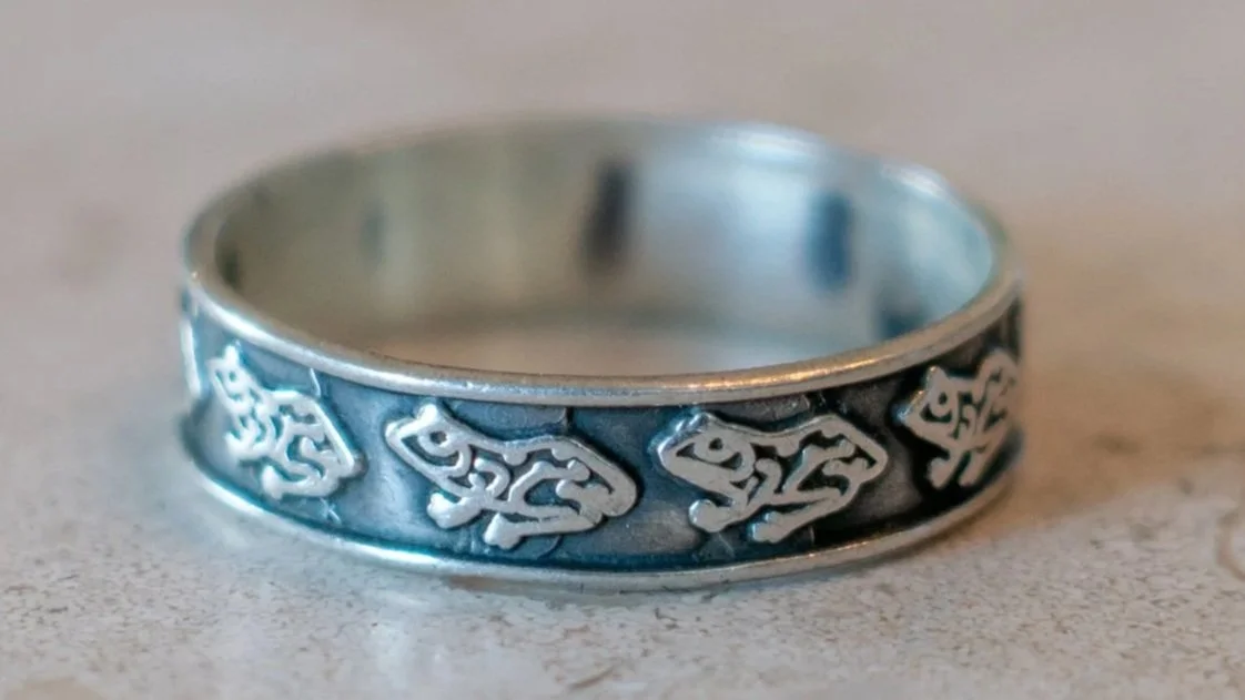 Vintage 1990s Sterling Frog Band Size-9.5