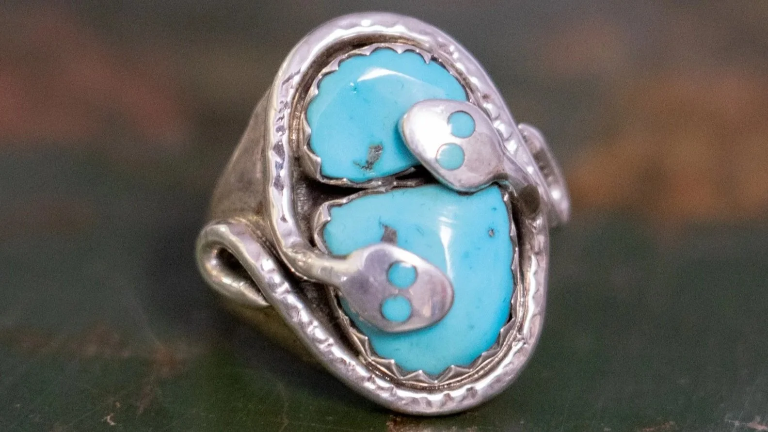 Effie C. Zuni Large Snake Ring Size-10.5