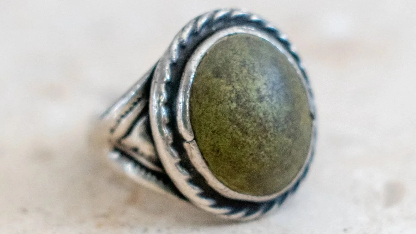 1930s Cerrillos Turquoise Ring Size-9