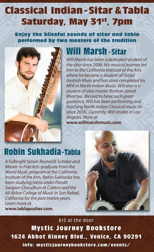 CLASSICAL SITAR & TABLA WITH WILL MARSH & ROBIN SUKHADIA