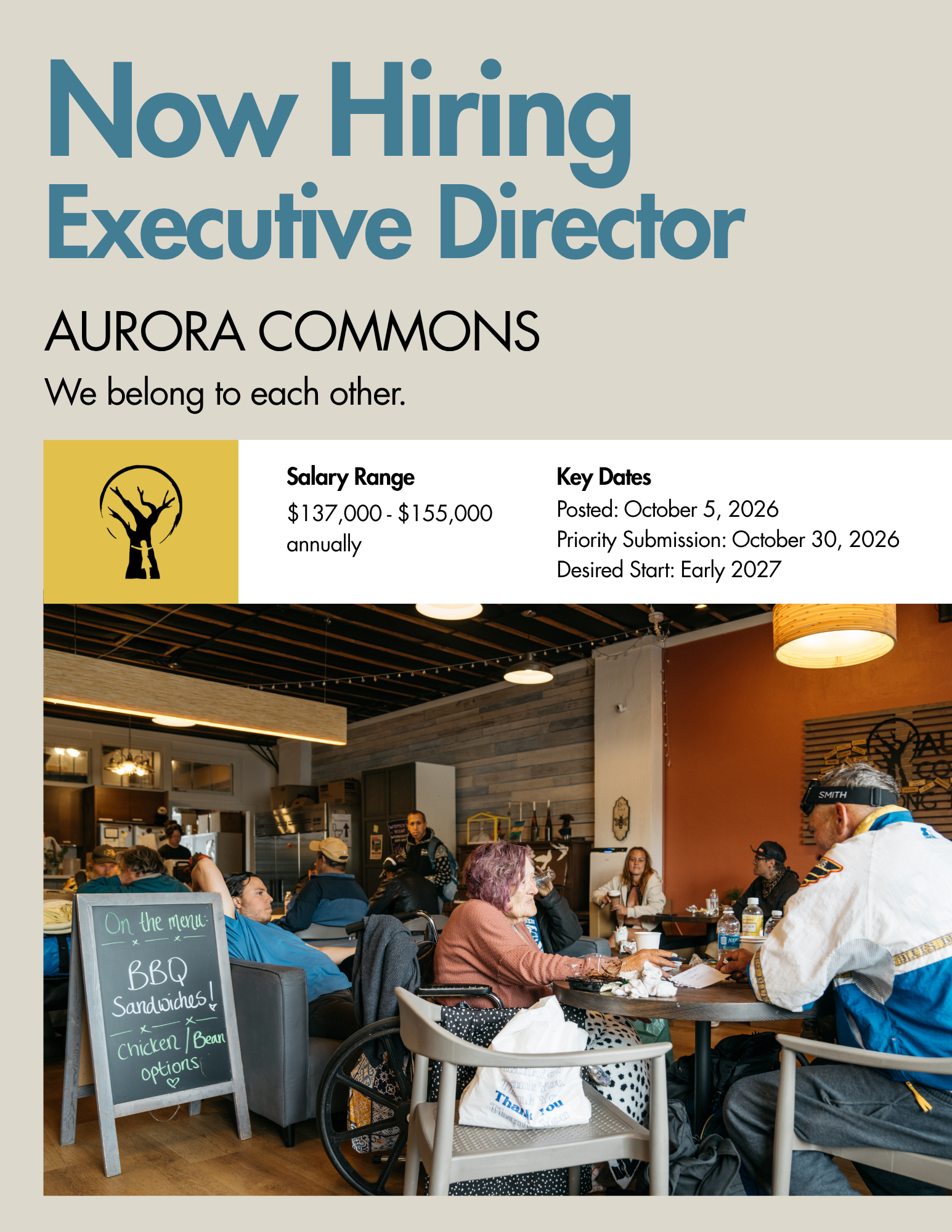 Now Hiring Aurora Commons Executive Director