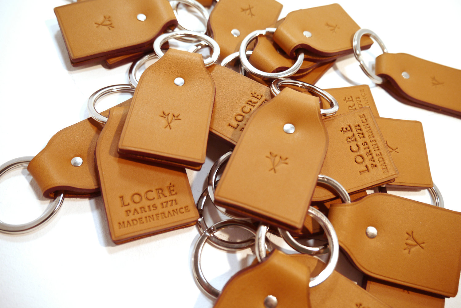 Porte-clés en cuir artisanal, Fabriqué en France