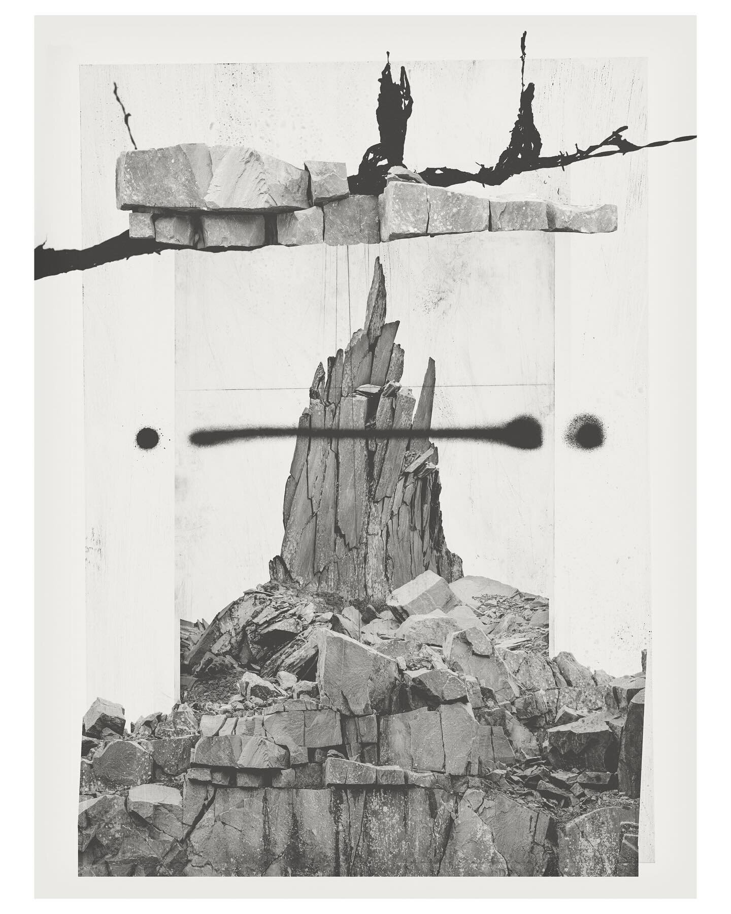 The Shattered pillar. Textures and shapes from a North Welsh slate quarry. Collage transferred to a negative and printed on @ilfordphoto silver gelatin paper.
I have always enjoyed constructing images that go beyond the real and become a fantasy, but