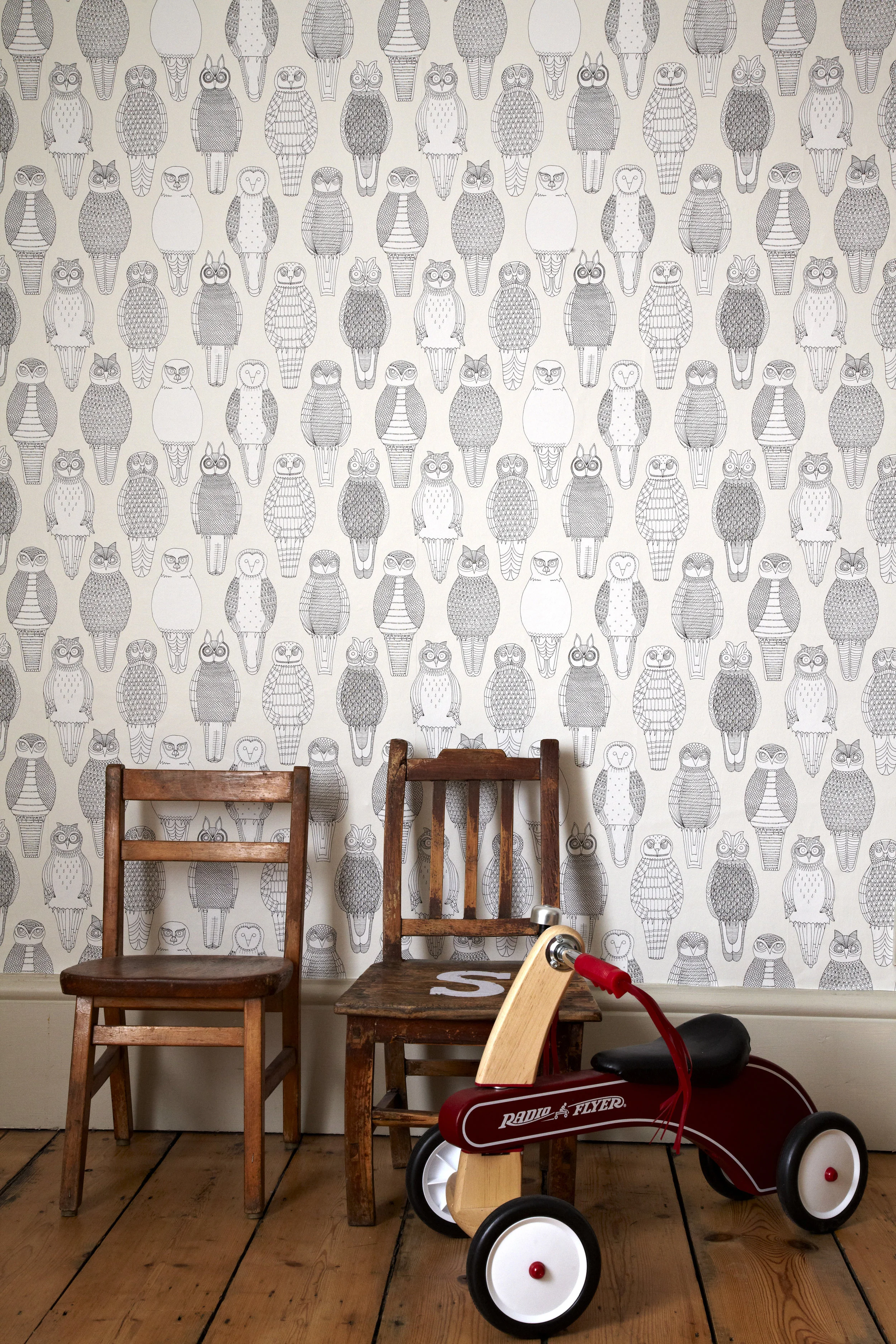 Owls of the British Isles wallpaper by Abigail Edwards