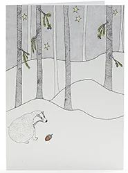 Badger Finds an Acorn greetings card