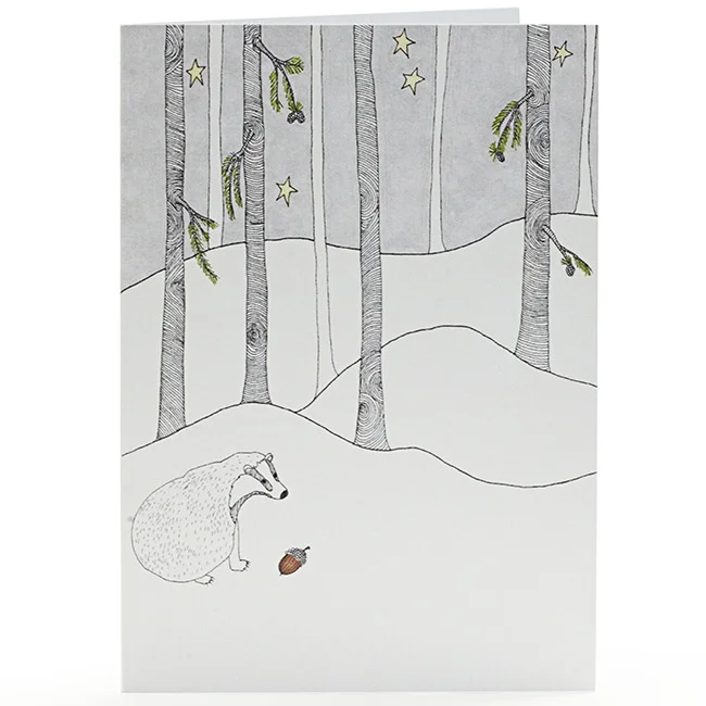 Badger Finds an Acorn Greetings Cards by Abigail Edwards