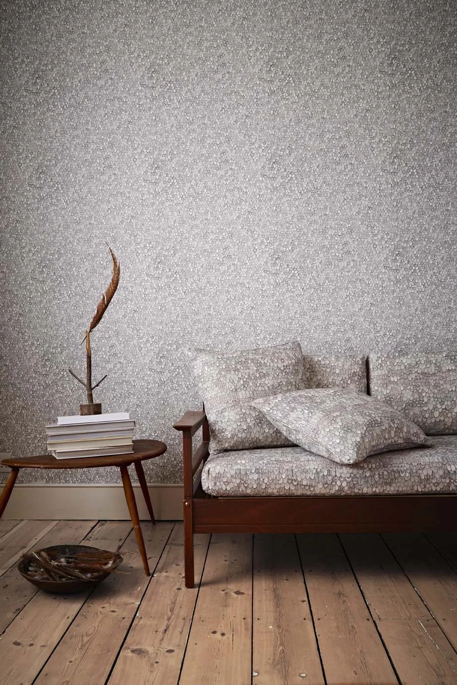 Feather fabric upholstery