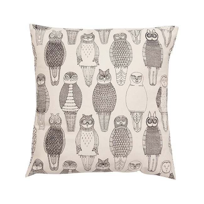 Owls of the British Isles cushion cover