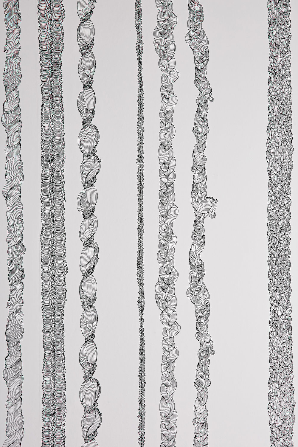 Rapunzel Stripe Wallpaper Swatch: Ebony