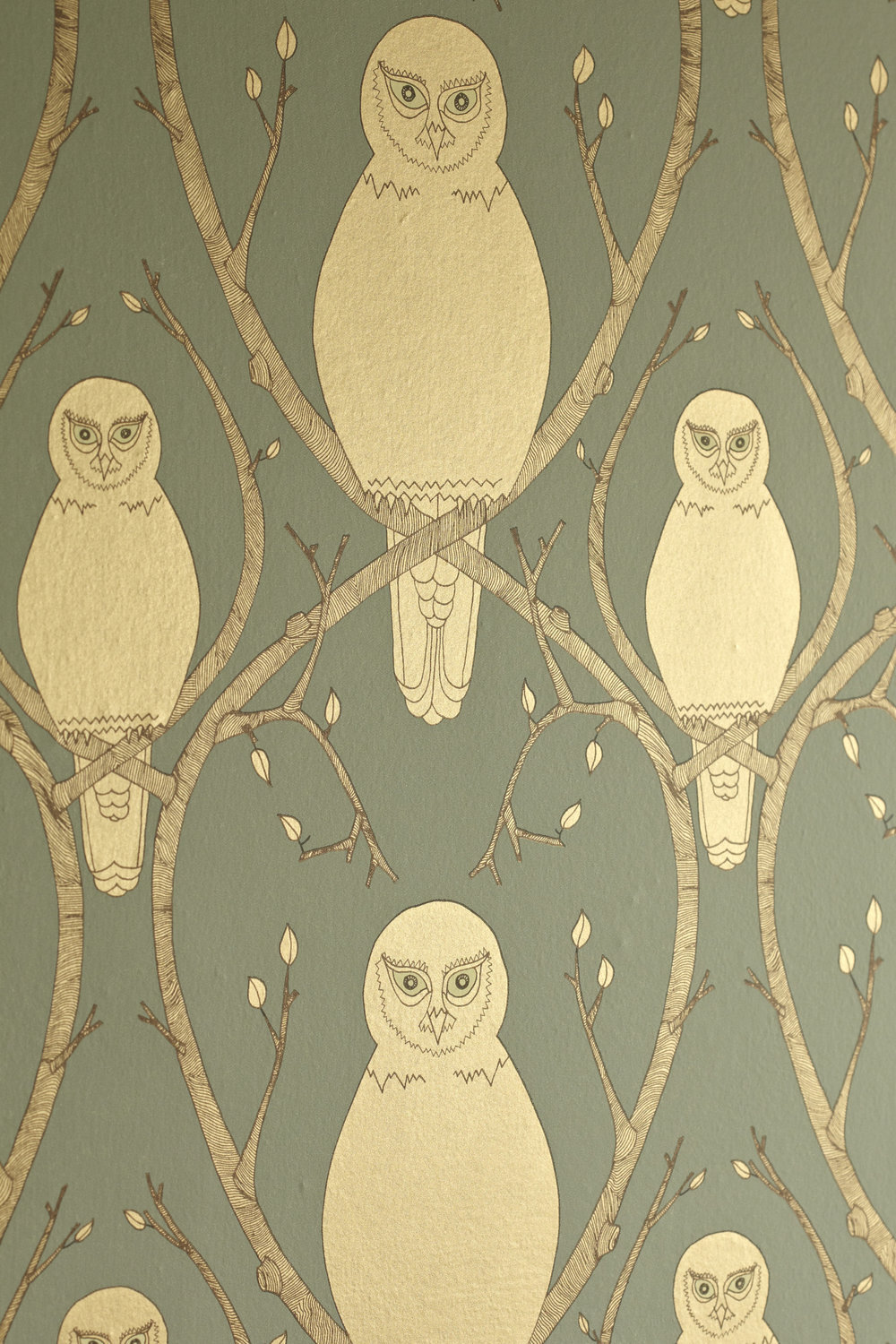 Briar Owl Wallpaper Swatch: Gold