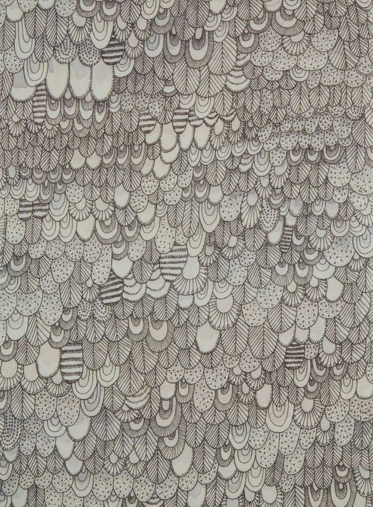 Bird Linen Fabric Swatch: Watercolour