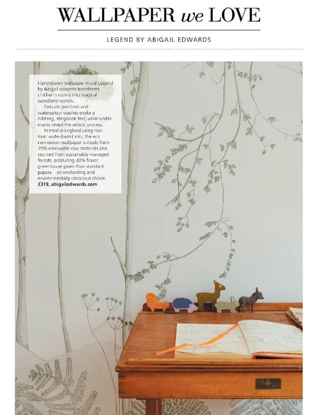 A little late with this, but- Legend Wallpaper Mural in Living Magazine 🤍🦄🤍