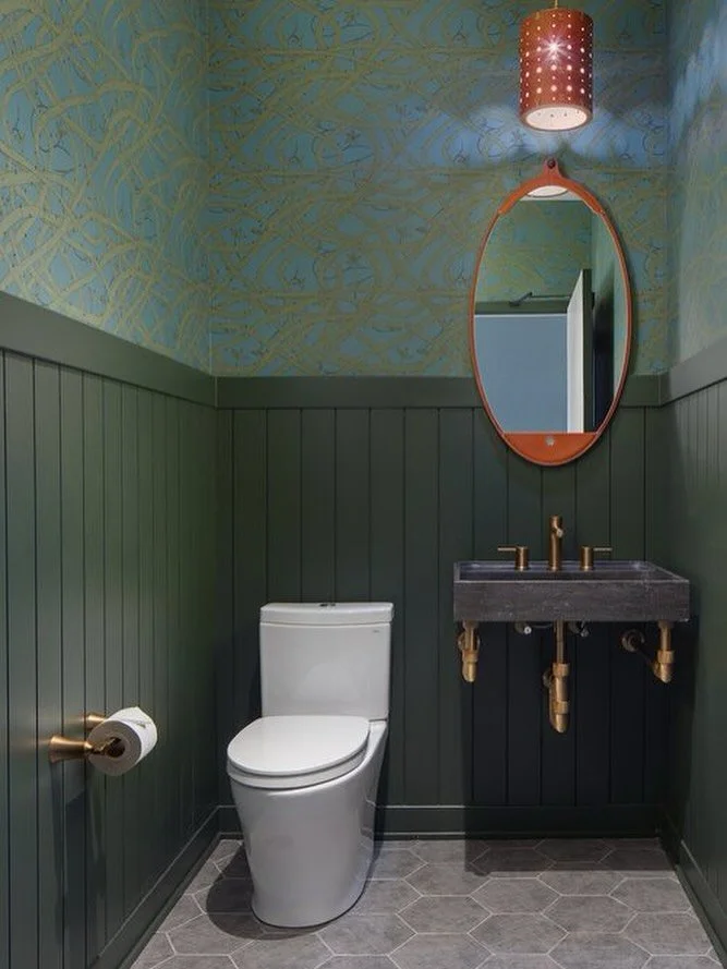 The most fairytale of downstairs loos designed by interior designer @eileentognini for The Reserve at Westown with Brambleweb Wallpaper 🤍