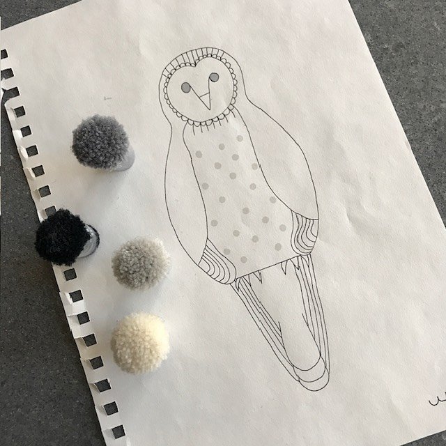 A sketch of an Owl Rug before it is carefully hand tufted in India #goodweavecertified 🦉🤍