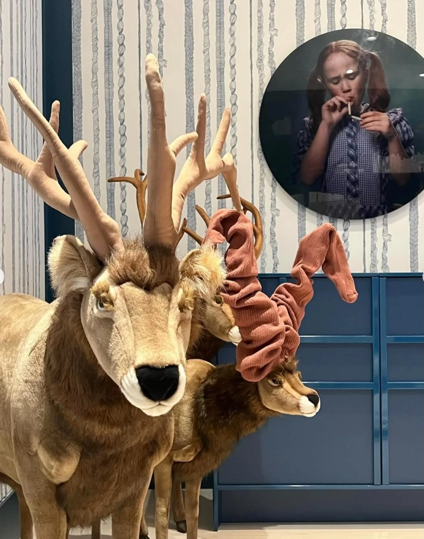 Looking back to Christmas past&hellip; I love these handsome chaps in front of a bespoke colour way of Rapunzel Stripe Wallpaper in this wonderful house in TriBeCa, New York, where the brilliant @ghislaine_vinas designed not only all the interiors bu