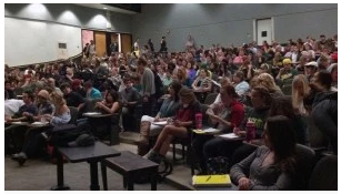 Some classes are fairly large like this one at Univ of Oregon