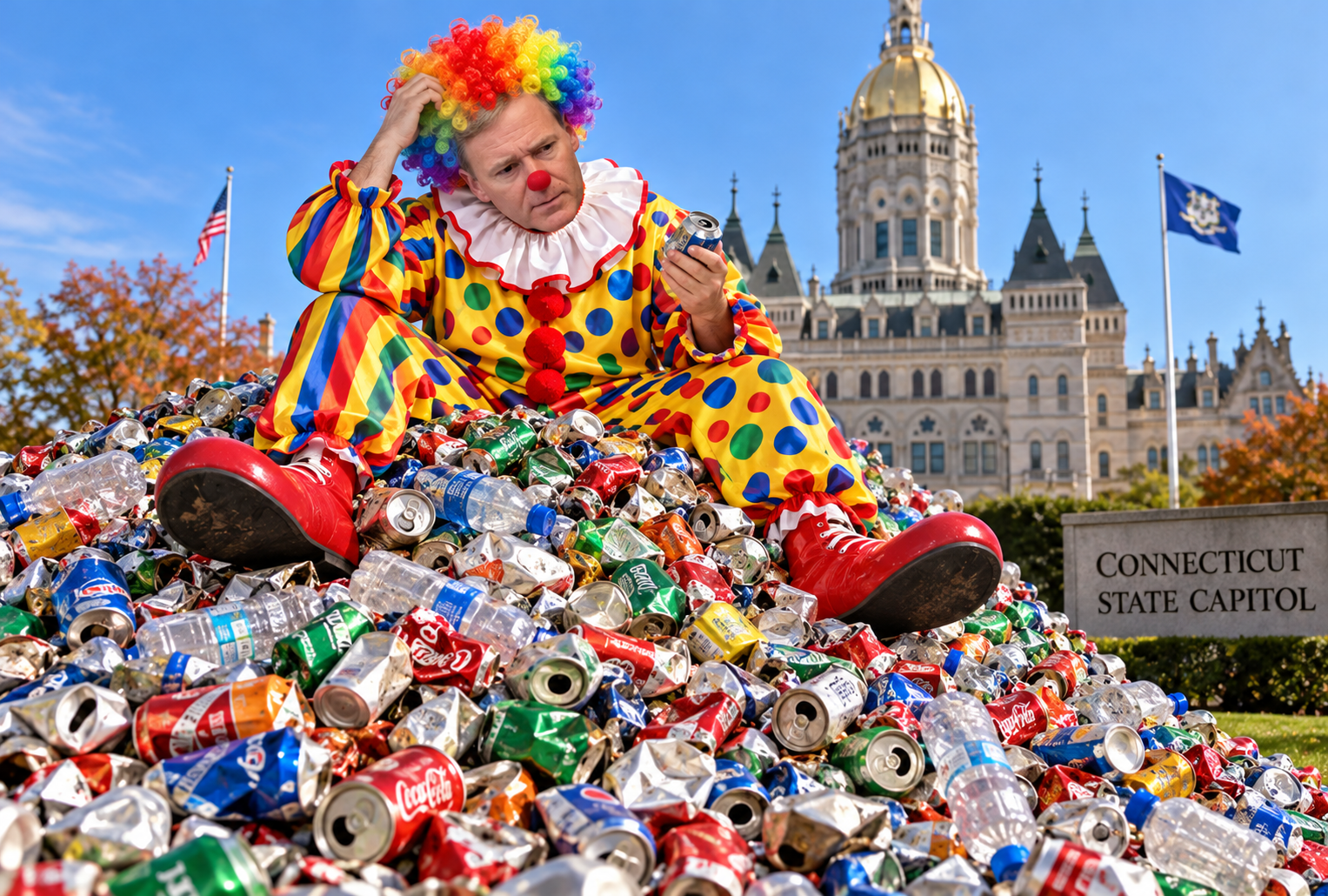 Clown Amid Recycling at the Capitol.png
