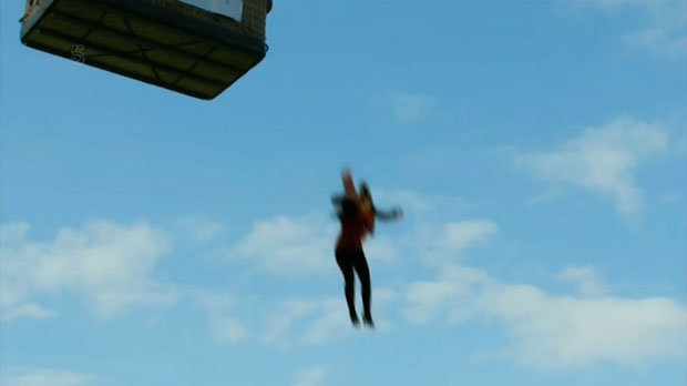 "We just find a hole and we go" (I'm not totally brutal: picture is of an Australian actress stunt jumping)