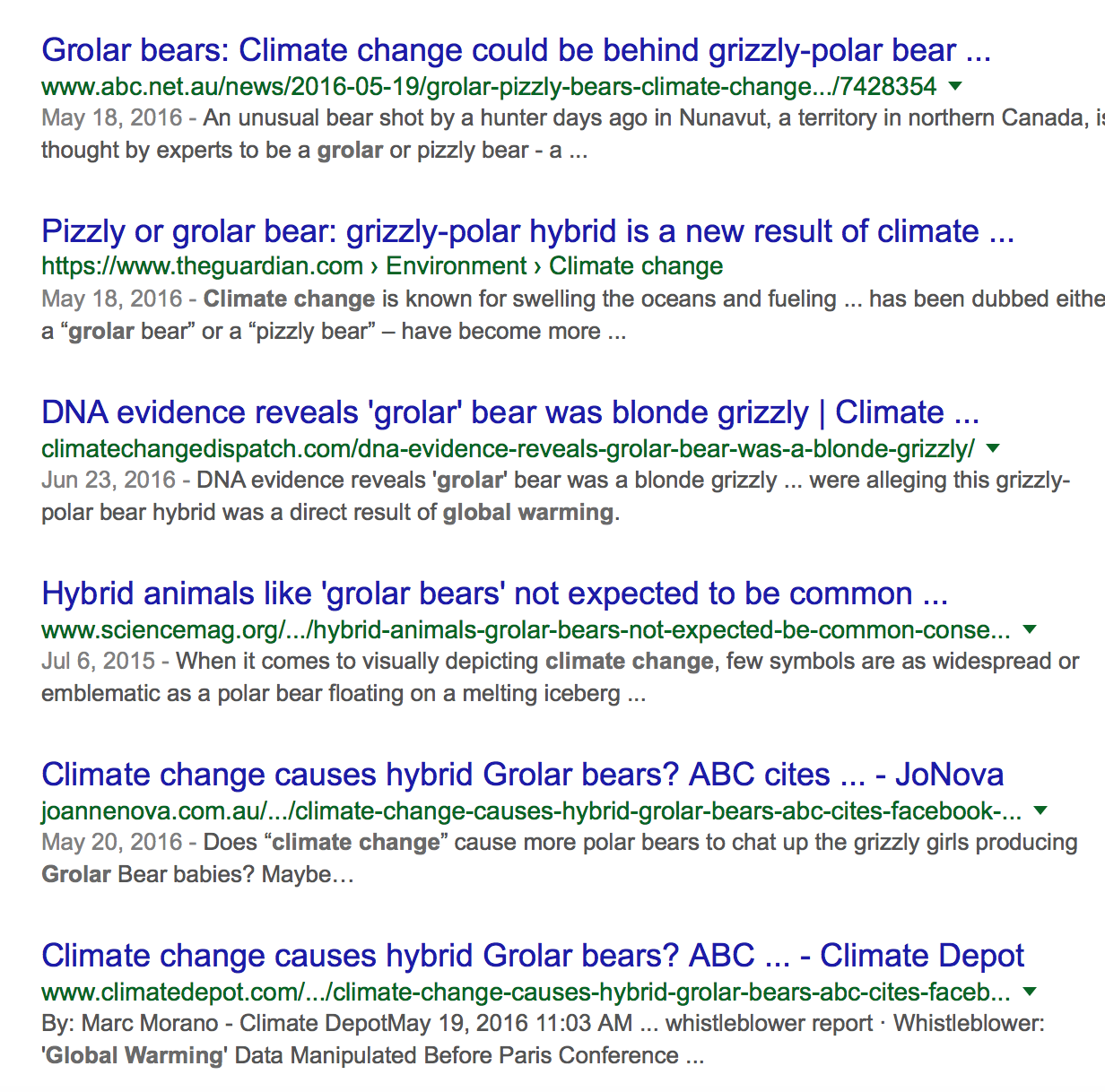 Settled science from google, which has vowed to fight "fake news"