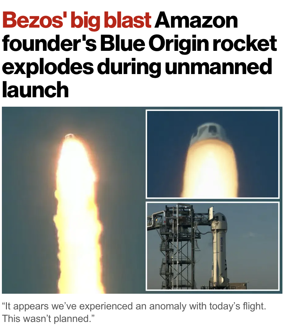 Rockets blow up while they're being developed — it happens — but I love