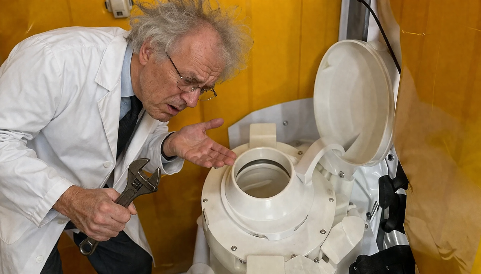 Man inspects large mechanical device.png