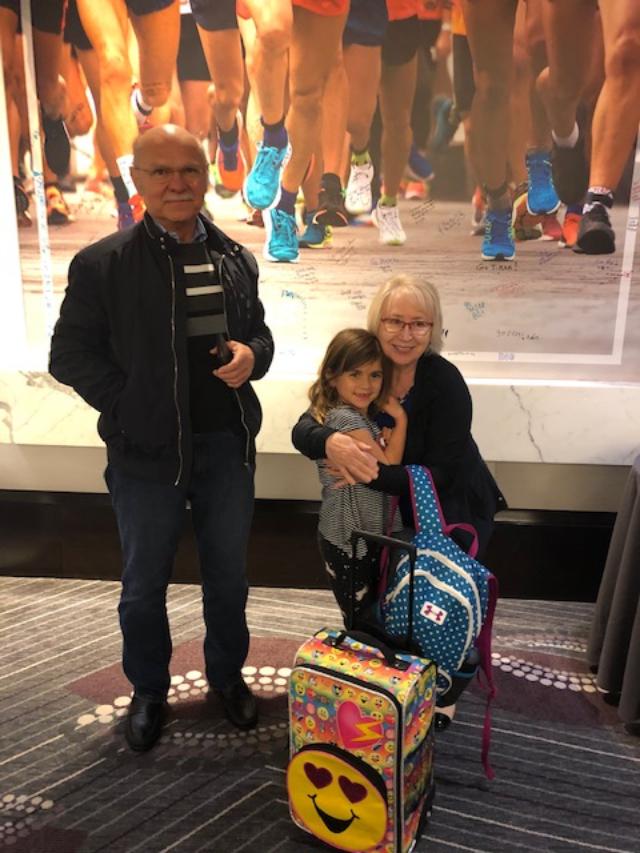 My parents and Emma when we arrived to the hotel late Friday 4/12/2019