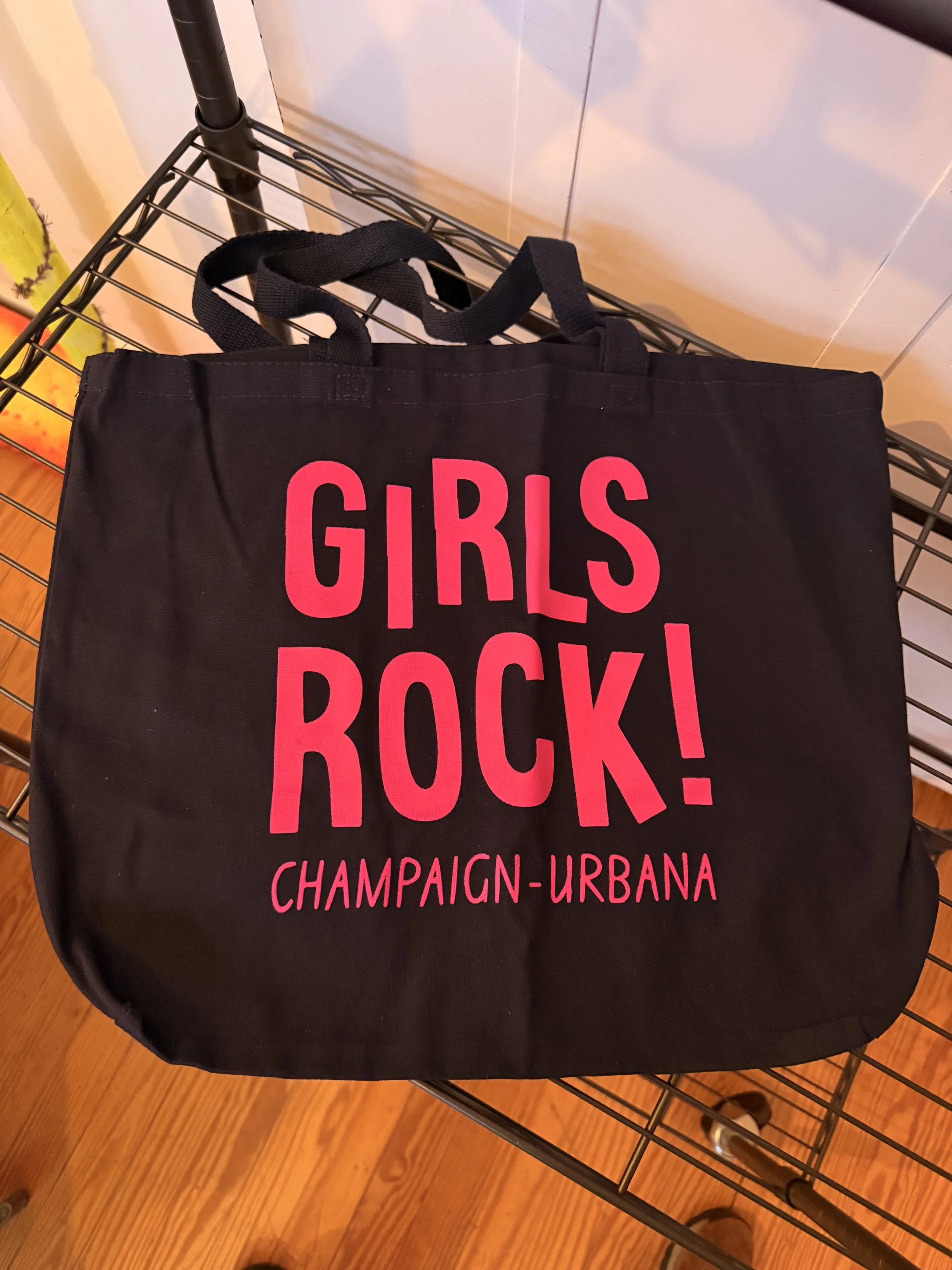 Navy and Hot Pink Girls Rock! CU Tote Bag
