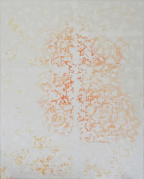 Coup de Foudre (Blanc) , 2016 pigments, hanji and acrylic on canvas 152 x 121 cm