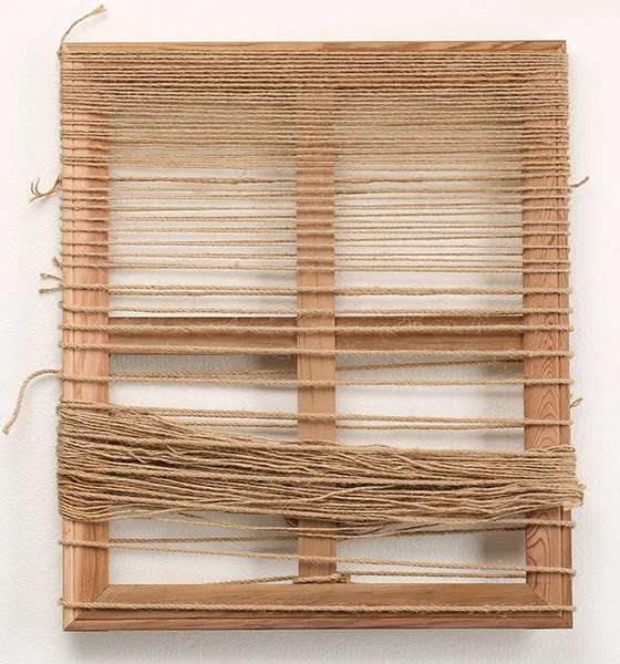 Boda (In Silence) , 2014 yarn and wood 55 x 45 cm