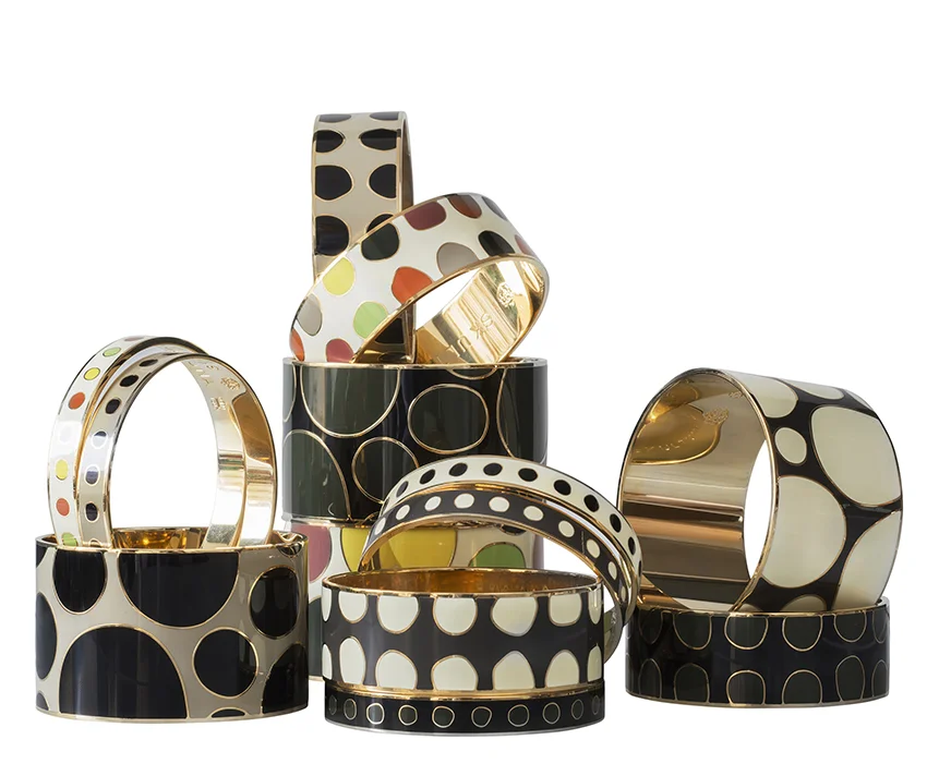 Stain, Dot and Trail enamel bangles