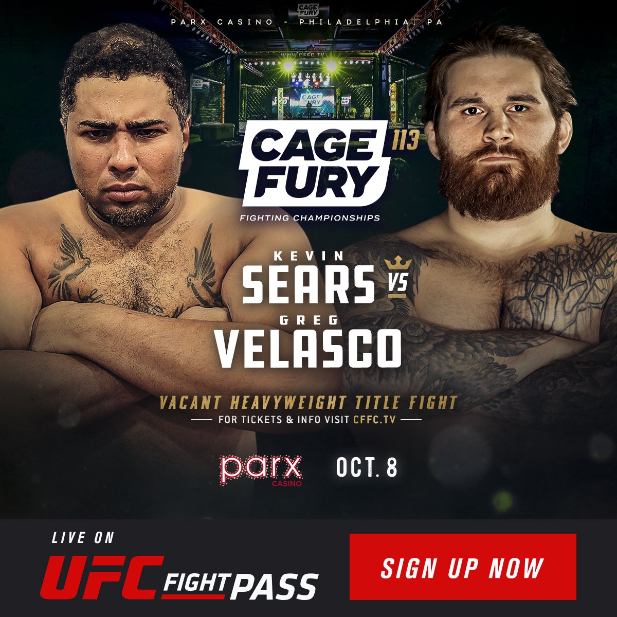 Cage Fury Fighting Championships returns to Parx Casino on Saturday, October 8 — Cage Fury Fighting Championships