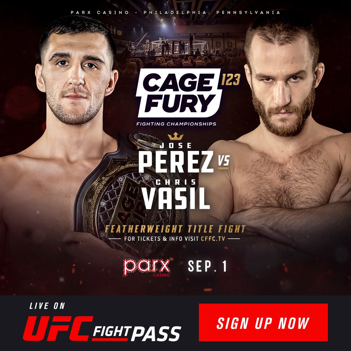 CFFC returns to Parx Casino for back-to-back events on September 1-2 — Cage Fury Fighting Championships