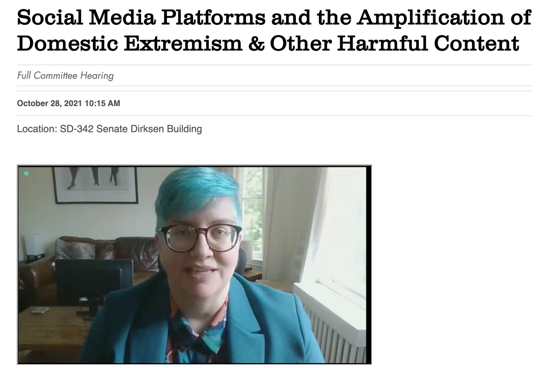 Senate testimony: Cathy O'Neil on social media algorithms