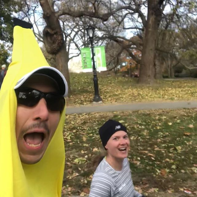 Tbt to last Sun when Breakaway Members did whatever was needed to keep Sandra's spirits up during her 60k, even if it meant dressing as a giant banana. With @navthemike @sandram83 #teammates #tbt #breakawayendurance