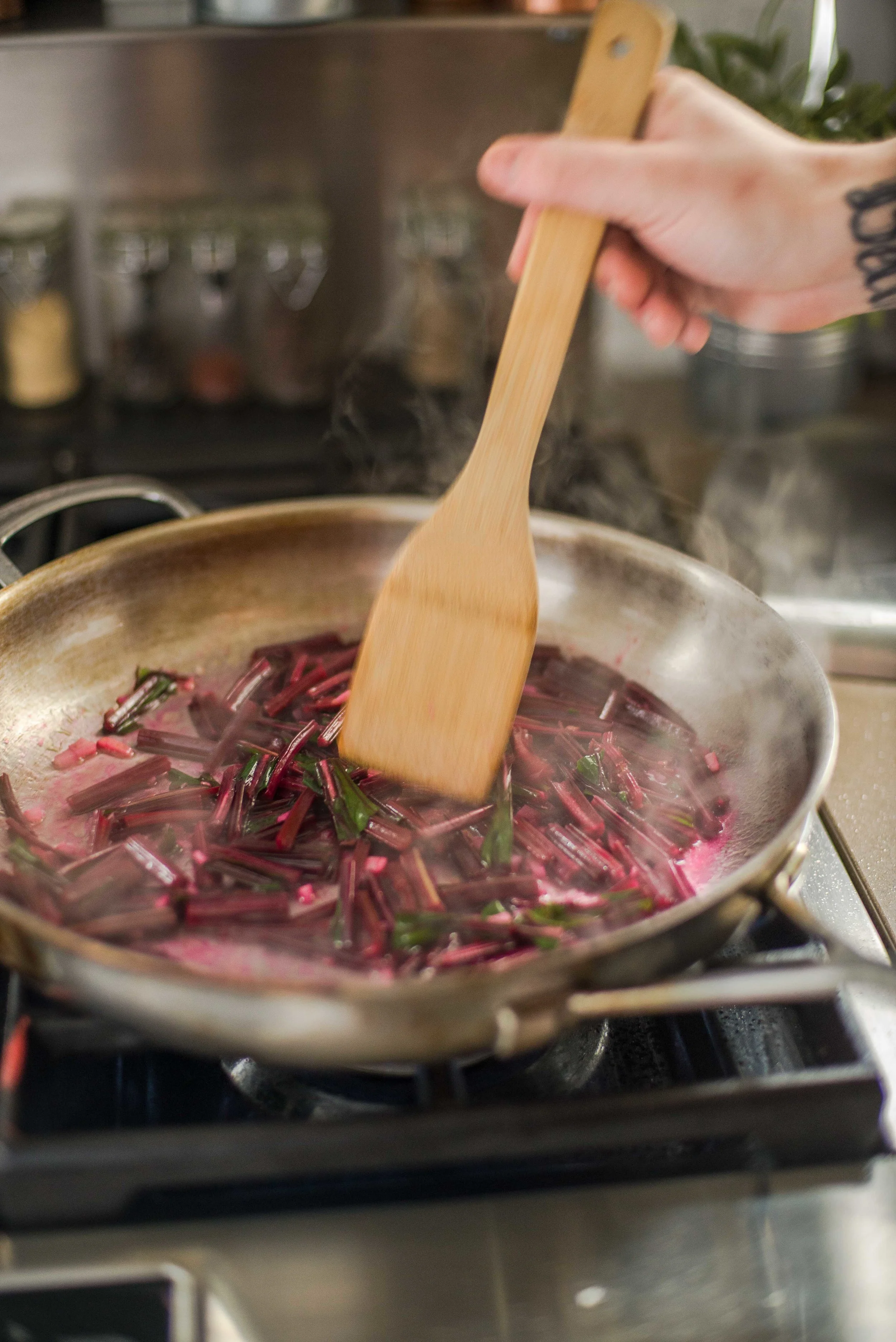 cook the stems until tender