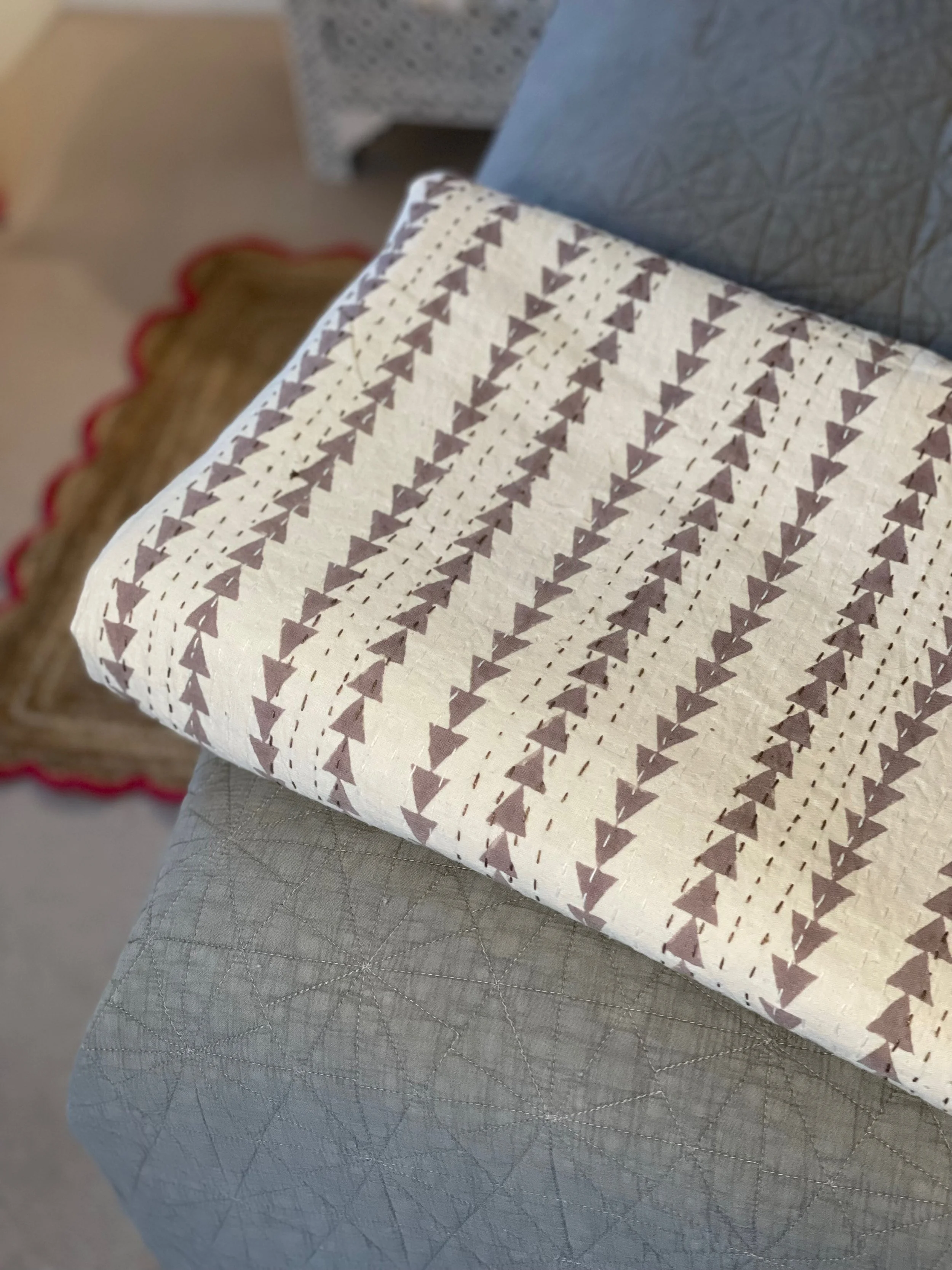 Grey Triangle Throw