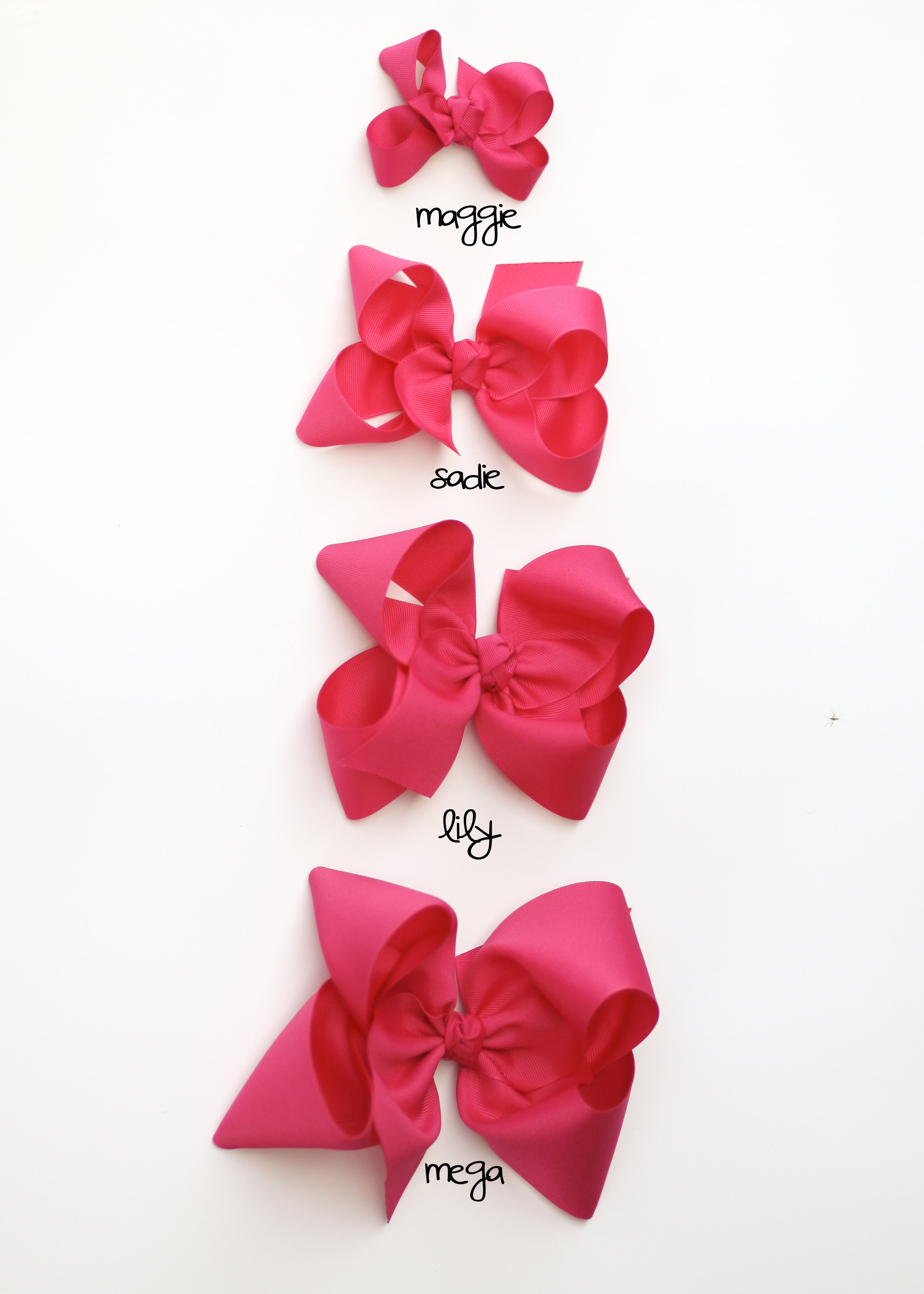 Size Comparison Chart — Three Sisters Bows
