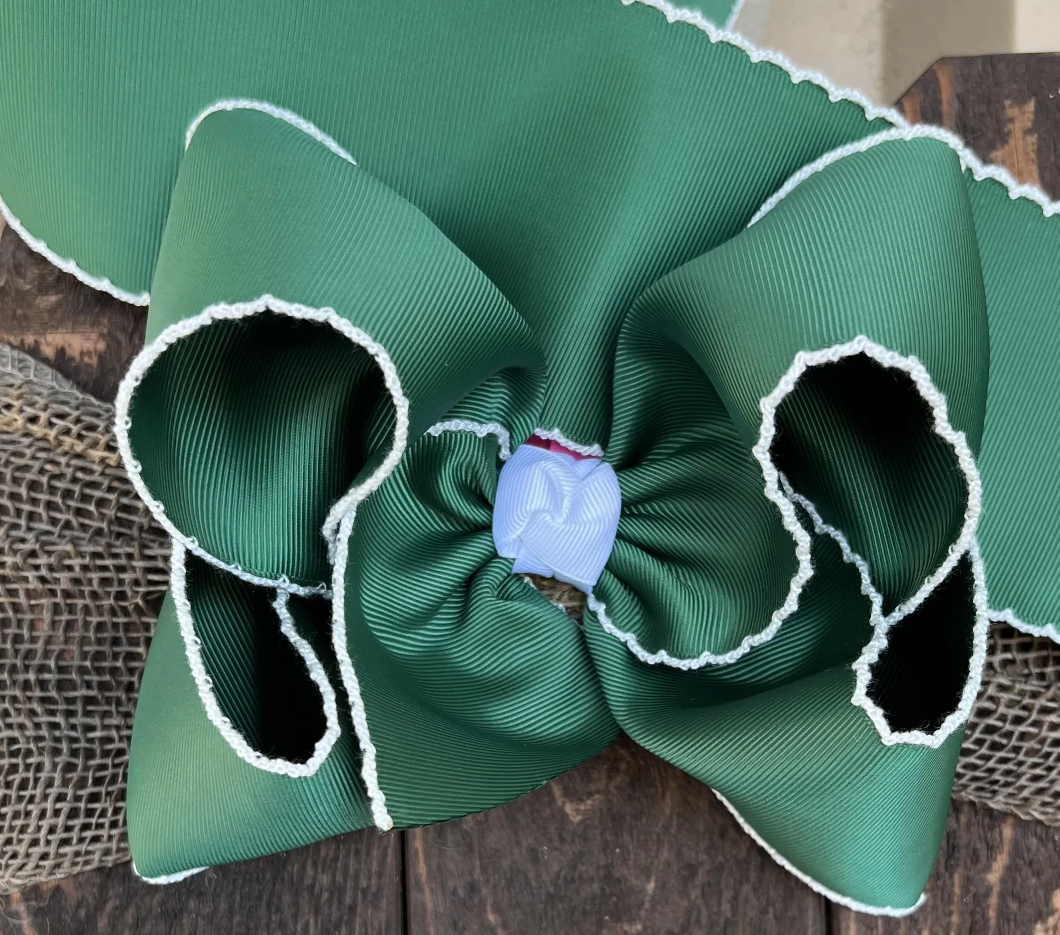 Green w/ White Moon Stitch