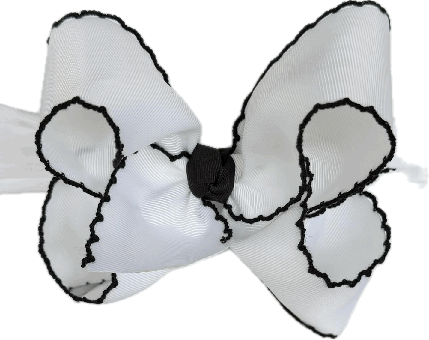 White w/ Black Moon Stitch