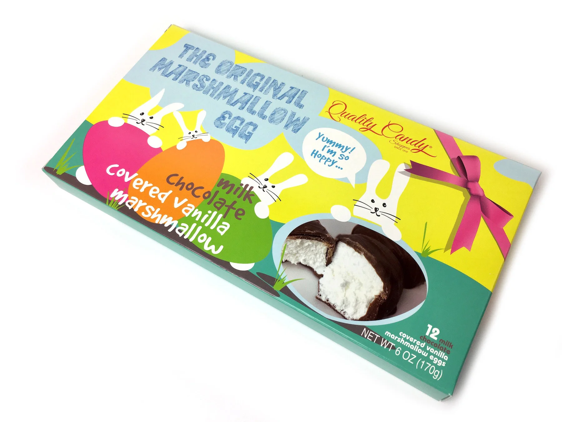 12 PACK MARSHMALLOW - VANILLA FLAVOR - MILK CHOCOLATE MARSHMALLOW EGGS